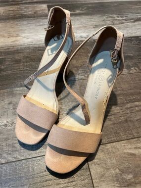 Chinese Laundry Blush Suede Ankle-Strap Block Heels